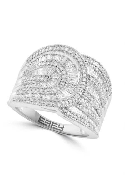 Effy Sculpted Swirl Diamond Cocktail Ring In Metallic