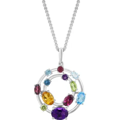 Effy Semiprecious Stone Circle Pendant Necklace In Multi