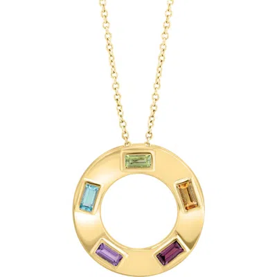 Effy Semiprecious Stone Open Circle Pendant Necklace In Gold