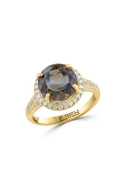 Effy Smoky Quartz & Diamond Ring In Gold