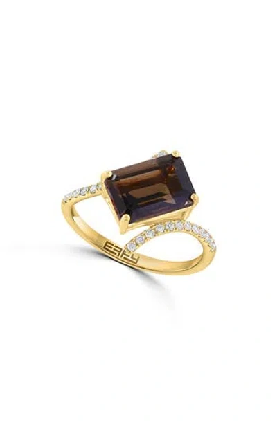 Effy Smoky Quartz & Diamond Ring In Brown
