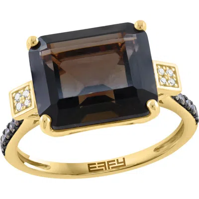 Effy Smoky Quartz & Diamond Ring In Gold