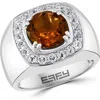 Effy Smoky Quartz & White Topaz Signet Ring In Brown