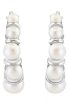 Effy Sterling Silver 2.5-4mm Freshwater Pearl Hoop Earrings In Silver/pearl