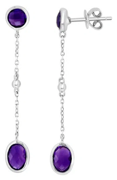Effy Sterling Silver Amethyst Drop Earrings In Metallic