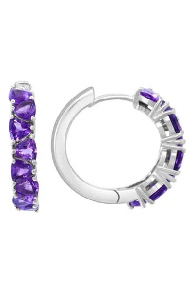 Effy Sterling Silver Amethyst Hoop Earrings In Purple