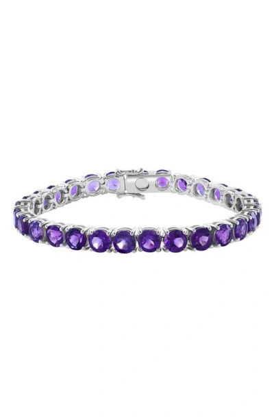 Effy Sterling Silver Amethyst Tennis Bracelet In Metallic