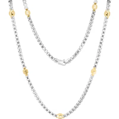 Effy Sterling Silver & 14k Gold Two-tone Chain Necklace In White