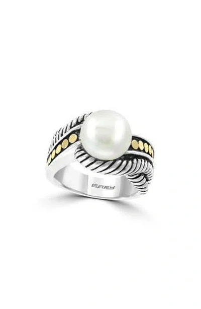 Effy Sterling Silver & 18k Gold Freshwater Pearl Ring In Metallic