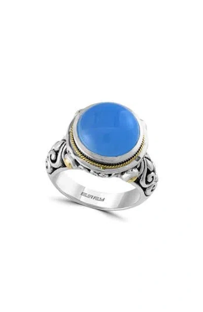 Effy Sterling Silver & 18k Gold Quartz Ring In Blue
