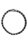 Effy Sterling Silver & Leather Curb Chain Bracelet In Silver