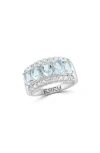 Effy Sterling Silver Aquamarine & Diamond Ring In Blue