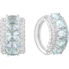 Effy Sterling Silver Aquamarine & Zircon Hoop Earrings In Metallic