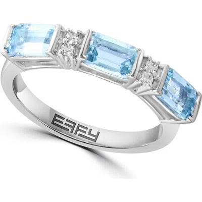 Effy Sterling Silver Aquamarine Ring In Blue