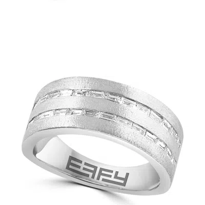 Effy Sterling Silver Baguette Diamond Band Ring