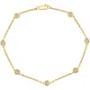 Effy Sterling Silver Bezel Set Diamond Chain Bracelet In Yellow Gold