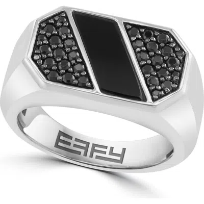 Effy Sterling Silver Black Spinel & Onyx Ring