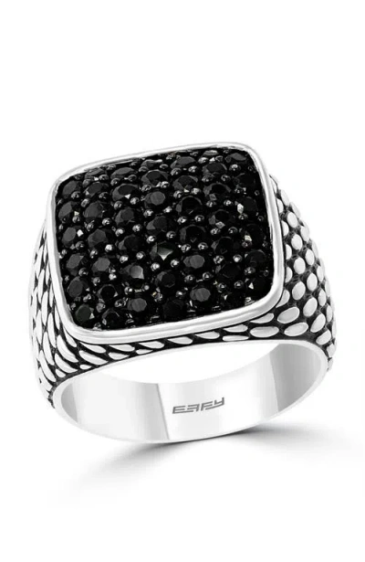 Effy Sterling Silver Black Spinel Pavé Ring In Multi