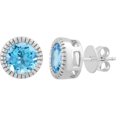 Effy Sterling Silver Blue Topaz Stud Earrings