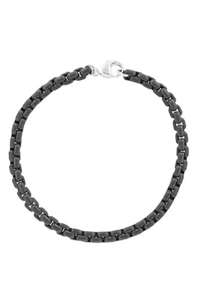 Effy Sterling Silver Box Chain Bracelet In Black