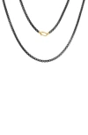 Effy Sterling Silver Box Chain Necklace In Black