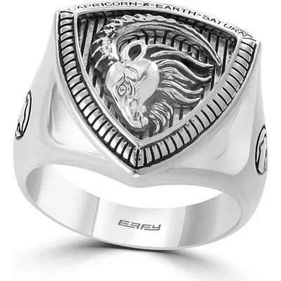 Effy Sterling Silver Capricorn Ring In Metallic