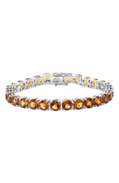 Effy Sterling Silver Citrine Tennis Bracelet In Metallic