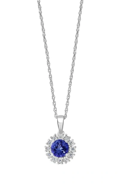 Effy Sterling Silver Diamond & Tanzanite Pendant Necklace In Metallic