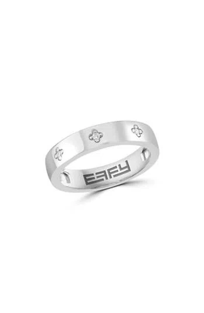 Effy Sterling Silver Diamond Band Ring In White