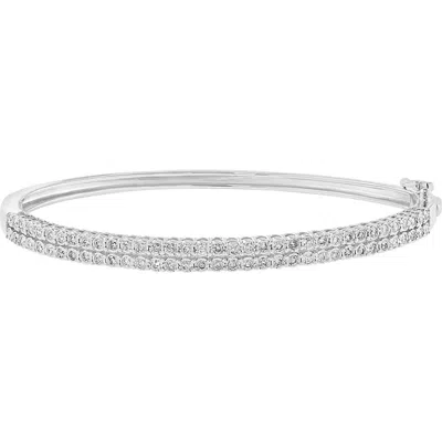 Effy Sterling Silver Diamond Bangle In Metallic