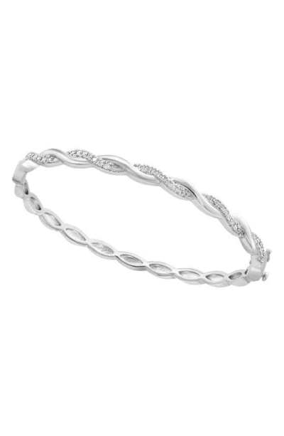 Effy Sterling Silver Diamond Bangle Bracelet In Metallic