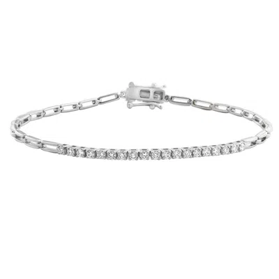 Effy Sterling Silver Diamond Bracelet In Brown