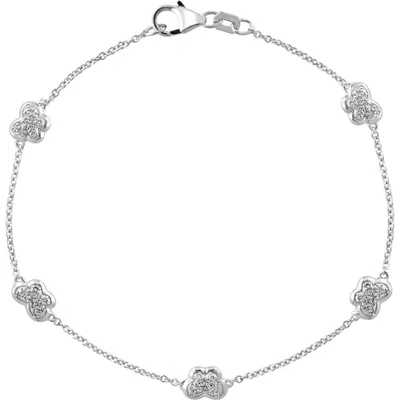 Effy Sterling Silver Diamond Butterfly Bracelet