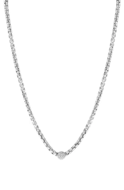 Effy Sterling Silver Diamond Chain Link Necklace In Metallic