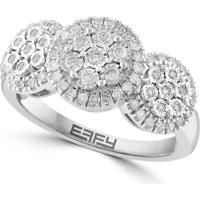 Effy Sterling Silver Diamond Cluster Ring