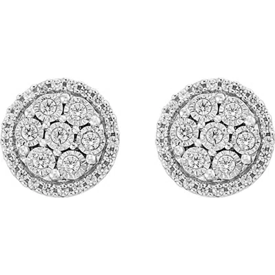 Effy Sterling Silver Diamond Cluster Stud Earrings
