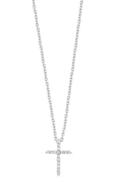 Effy Sterling Silver Diamond Cross Pendant Necklace In White