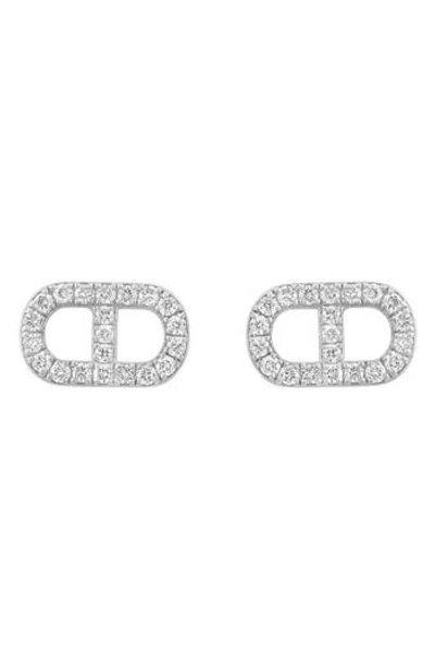 Effy Sterling Silver Diamond Earrings In White