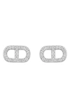 Effy Sterling Silver Diamond Earrings In White Gold