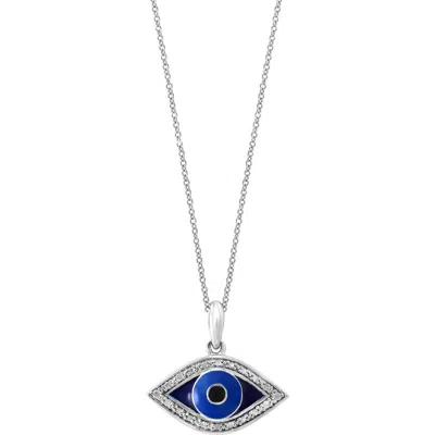 Effy Sterling Silver Diamond Evil Eye Pendant Necklace In Multi