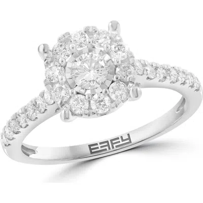 Effy Sterling Silver Diamond Halo Ring