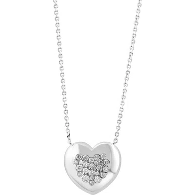 Effy Sterling Silver Diamond Heart Pendant Necklace