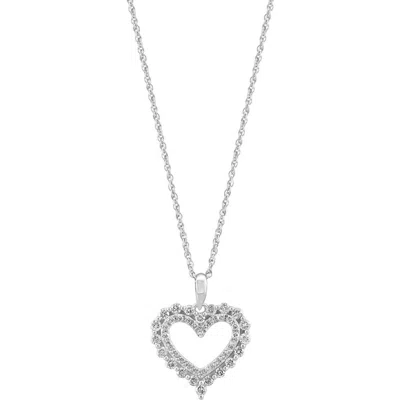 Effy Sterling Silver Diamond Heart Pendant Necklace