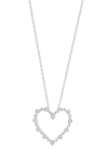 Effy Sterling Silver Diamond Heart Pendant Necklace In Gold