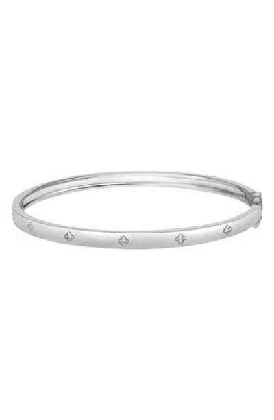 Effy Sterling Silver Diamond Hinged Bangle Bracelet In Metallic