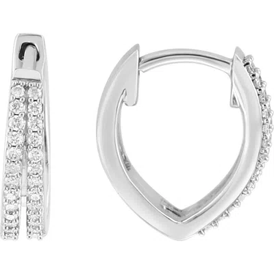 Effy Sterling Silver Diamond Huggie Hoop Earrings