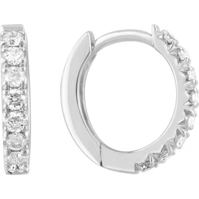 Effy Sterling Silver Diamond Huggie Hoop Earrings