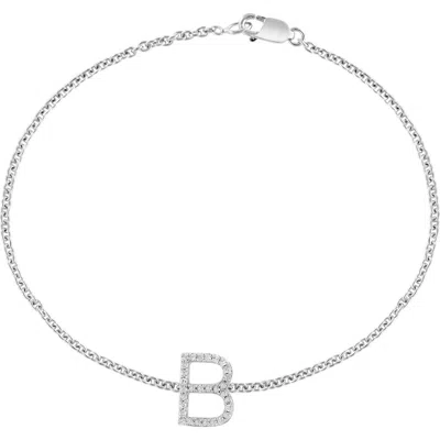 Effy Sterling Silver Diamond Initial Bracelet In White