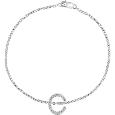 Effy Sterling Silver Diamond Initial Bracelet In Silver/c