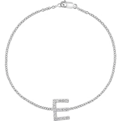 Effy Sterling Silver Diamond Initial Bracelet In Silver/e